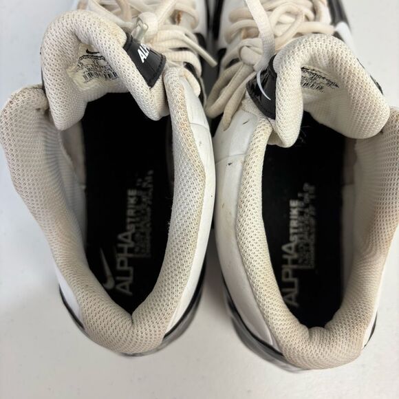 Nike Alpha Strike 3/4 Dual Pull Football Cleats Black & White Performance Sports - Picture 9 of 11